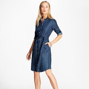 Anchor Print Denim Dress by Brooks Brothers